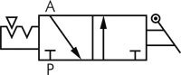 Schaltsymbol: 3/2-Wege Absperrventil